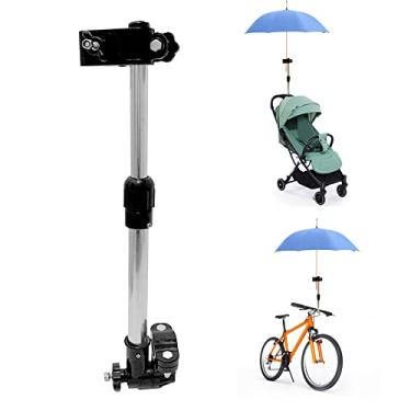 Imagem de CHOYTONG Suporte de guarda-chuva para carrinho, ajustável, adequado para guidão de bicicleta de 2 a 3 cm, preto