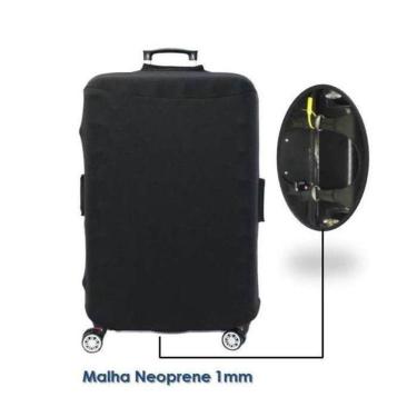 Imagem de Capa para Mala de Viagem Malha Neoprene Preta Tam. G