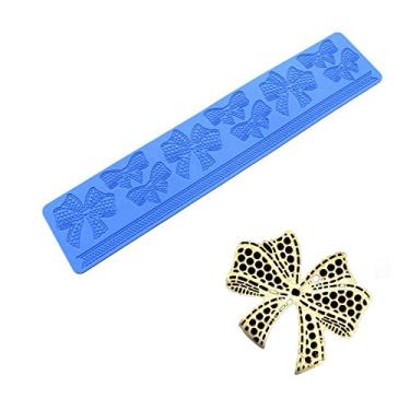Imagem de Tapete de silicone com laço para fondant em relevo Açucareiro com laço padrão de renda tapetes de bolo fondant pastelaria tapete de gravação fondant molde de decoração de bolo almofada de renda de açúcar ferramentas de cozimento