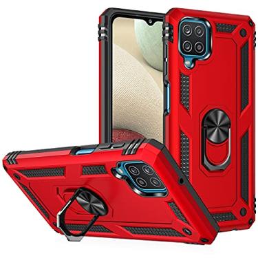 Imagem de Mobile phone accessories Para Samsung for Galaxy A12 5G TPU à prova de choque + capa protetora de PC com suporte giratório de 360 ​​graus phone case