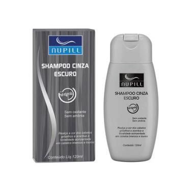 Imagem de Shampoo Cinza Escuro Cabelos Grisalhos/Loiros Nupill 120ml
