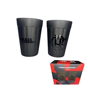 Imagem de Conjunto 2 Copos Americanos Flamengo Preto O Mais Querido