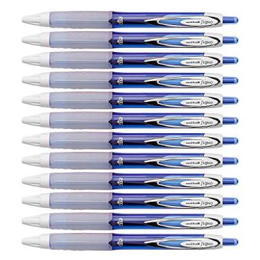 Imagem de Uni-Ball Caneta de gel retrátil Signo 207, 0,7 mm, ponta média, tinta azul, 12 unidades