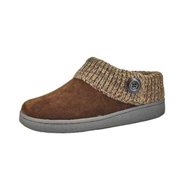 Imagem de Clarks Chinelo feminino camurça couro malha colarinho pantufas - forro de pele sintética de pelúcia, Marrom escuro, 8