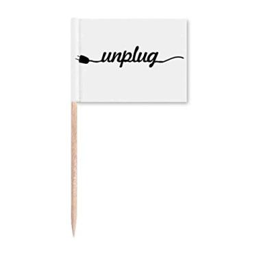Imagem de Unplug Quote Art Deco Presente Fashion Dente Bandeiras Marcador Topper Decoração de Festa