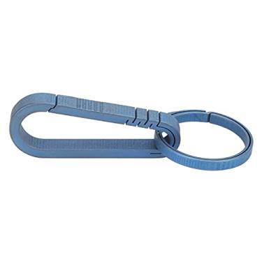 Imagem de Gancho de chaveiro de liga de titânio, chaveiro de liga de titânio Prático de usar forte elasticidade Alta resistência para exteriores(azul)