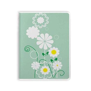 Imagem de Caderno de pétalas de folhas verdes, capa de goma para diário de flores