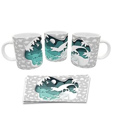 Imagem de Caneca Divertida Dinossauro T-rex Silhueta Presente Geek