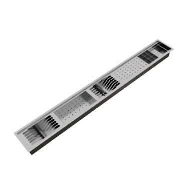 Imagem de Calha Úmida Canal Organizador Equipado Escorredor Inox Embutido