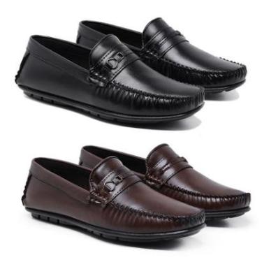 Imagem de Kit 2 Pares Sapato Social Casual Mocassim Macio Leve E Flexível-Masculino