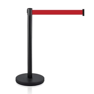 Imagem de MICHELANGELO Kit Pedestal Organizador Separador de Fila Preto com Fita Retrátil Vermelha 2 Metros de Comprimento (6)