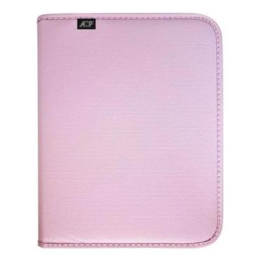 Imagem de Fichário Universitário 4 Argolas Pastel Com Estojo Acp Rosa