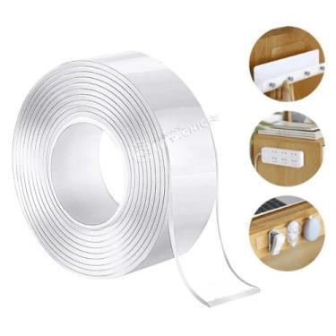 Imagem de Fita Magica 2mm X 3mts Fita Dupla Face Transparente Excelente Adesão B