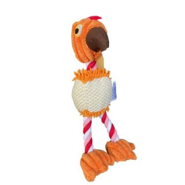 Imagem de Pelucia pet flamingo com apito e corda brinquedos para caes e gatos  -