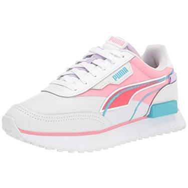 Imagem de PUMA Kids Girls Future Rider Twofold Tênis Casual - Off White, Rosa, Puma branco-nimbus nuvem-paraíso rosa, 18