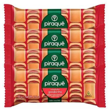Imagem de Biscoito Piraquê Roladinho Recheado De Goiabinha 75G-Kit 5Un