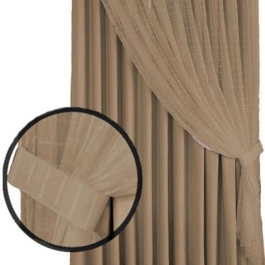 Imagem de cortina blackout Roma corta luz 4,00 x 2,30 quarto bege - Bravin Corti