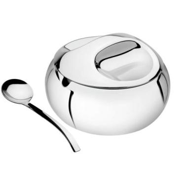 Imagem de Farinheira Inox 1,1L Tramontina Service com Colher - 2 Peças