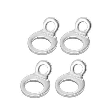 Imagem de X AUTOHAUX 4 peças de aço inoxidável âncoras de amarração ganchos anéis de alça multiuso para motocicleta, bicicleta suja, quadriciclo, reboque, caminhão, tom prateado