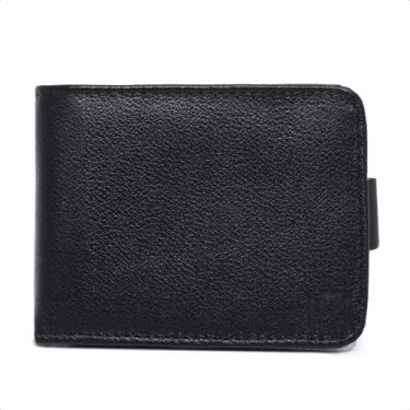 Imagem de Carteira masculina em couro legitimo com plastico porta cartao romoro,