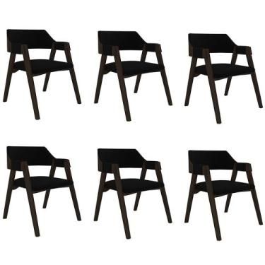 Imagem de Kit 6 Cadeiras Sala de Jantar e Jogos Carteados Madeira Maciça Poker V