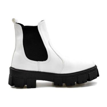 Imagem de Bota Chelsea Feminina Couro Tratorada Com Elástico - E-Commerce Franca