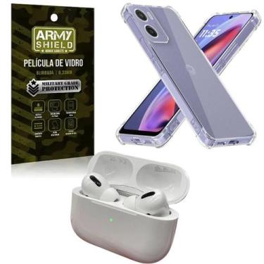 Imagem de Kit Capinha AntiShock P/ Moto G75 + Fone Bluetooth + Pelicula 3D - Arm