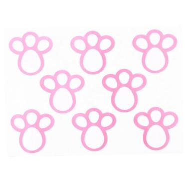 Imagem de Adesivo Pegada de Coelho Rosa c/3 Folhas 25x35cm - Wincy Pascoa