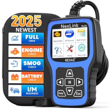 Imagem de NEXAS Scanner NL101 OBD2 com testador de bateria – verifique o leitor de código do motor, scanner de diagnóstico de carro com dados em tempo real, quadro congelado, prontidão I/M para todos os