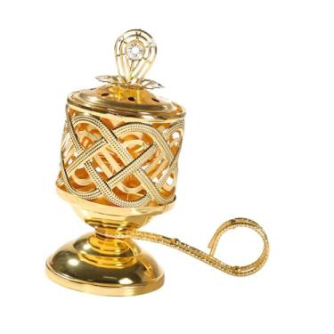 Imagem de IEUDNS Incenso de ferro queimador tradicional de incenso árabe, peça central de comprimido, queimador portátil para ioga da sala de jantar, festa do café