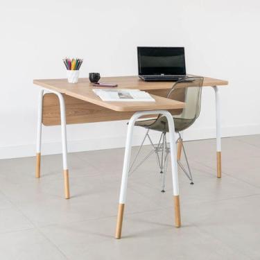 Imagem de Mesa Escrivaninha em L 120cm Hanover/Branco Home Office - Artesano