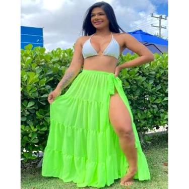 Imagem de Saida de Praia Saia 4 Marias Blogueira Verão - Quem Diria, Verde neon,
