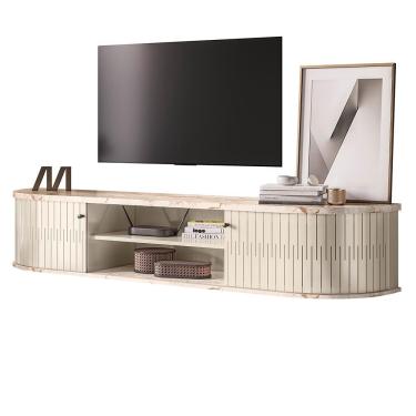 Imagem de Rack Bancada Suspenso Algarve para TV até 75 - Madetec Calacata/Off White