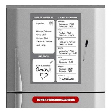 Imagem de Lousa Magnética Imã Geladeira Caneta Anotação Aviso Lm2