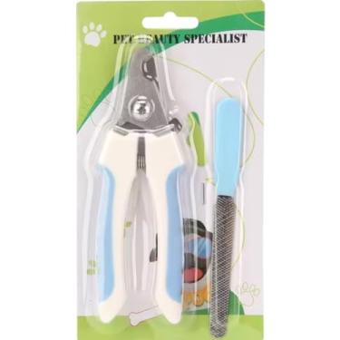 Imagem de Cortador de Unhas Pet Alicate Cachorro Gato Profissional Tamanho M ou G Premium Resistente (Kit Cortador + Lixa Azul,M)