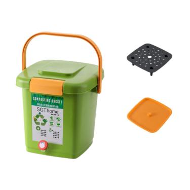 Imagem de Ioensy Composteira interna, balde de compostagem para resíduos alimentares com tampa, tanque de fermentação, lata de lixo selada para quintal, pomar, 15l