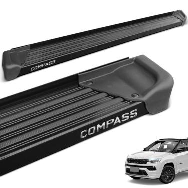 Imagem de Estribo Lateral Compass 2016 A 2024 Alumínio Preto A3