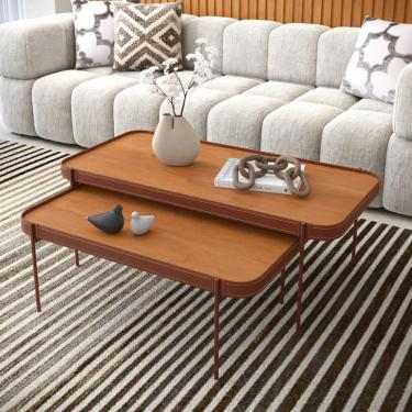 Imagem de Mesa Retangular Para Sala Kuala Nature Cobre