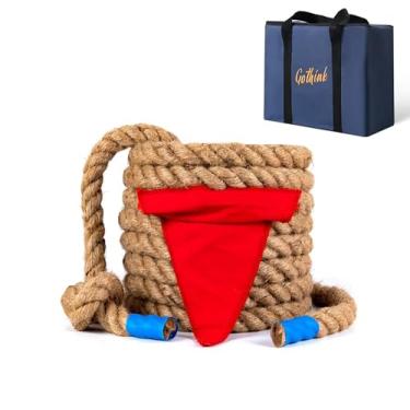 Imagem de GOTHINK Tug of War Rope Field Day Games for Kids and Adults, Soft Natural Jute Fiber Rope with Flag, Carrying Bag for Yard Outdoor Family Reunion Birthday Party Game, Team Building (1 Inch x 20 Feet)