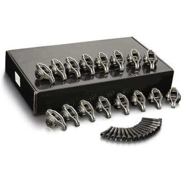 Imagem de JINKEY 16 peças de balancim e parafusos de rolo de motor de liga de aço com kit de munhão atualizado instalado para motor GM 4.8L-6.0L LS LS1/LS2/LS6/LQ/LY/LM Series