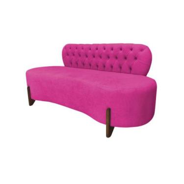 Imagem de Sofá 3 Lugares Orgânico Curvo Tókio 180cm Veludo Rosa Pink - Mazzero D