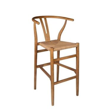 Imagem de Banqueta Madeira Clara com Corda Natural Valentina - Rivatti