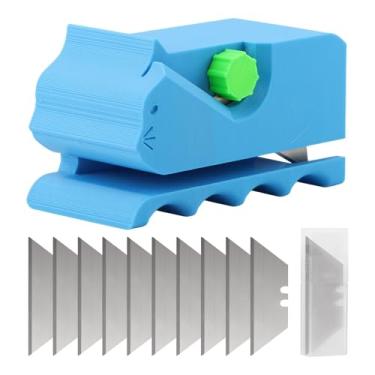 Imagem de NSVJVY Cortador de papelão para arranhadores de gatos com 10 peças de lâmina, cortador em forma de gatinho impresso em 3D, ferramenta faça você mesmo para arranhadores de gatos, máquina de cortar