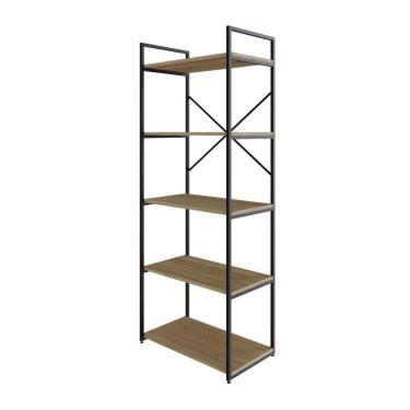 Imagem de Estante C/05 Prateleiras 152x60x33cm Yon Vermont Oak/est.preta Vermont Oak/est.preta