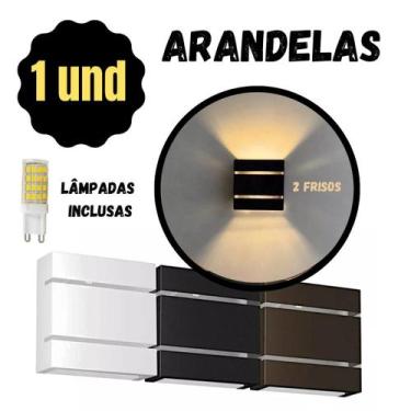 Imagem de Arandela 2 Frisos com Lâmpada LED G9  Luminária de Parede Interna e Ex