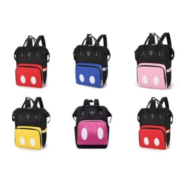 Imagem de Mochila Maternidade Bolsa Mamãe Bebê Multifunção – Moderna, Lavável e com Compartimento Térmico para Mamadeiras (Aleatório)