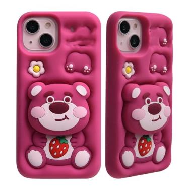 Imagem de MONEHOYSY Capa de desenho animado para iPhone 16 Pro 6,3 polegadas 2024, moda fofa 3D gatinho fofo kawaii silicone macio animal tectivo gel shock of gel capa traseira para crianças mulheres meninas