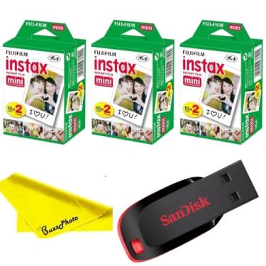 Imagem de Fujifilm Instax Mini filme instantâneo para câmera, pacote duplo (60 folhas)