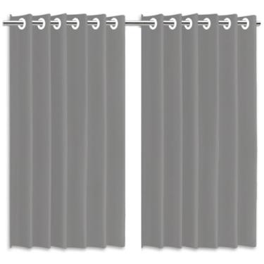 Imagem de Cortina Blackout Corta Luz Quarto Sala Com Ilhos 2,80x2,50 Cinza