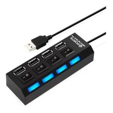 Imagem de Hub Usb 4 Portas Usb 2.0 Pendrive Tv Mouse Teclado Adaptado - shinke, 